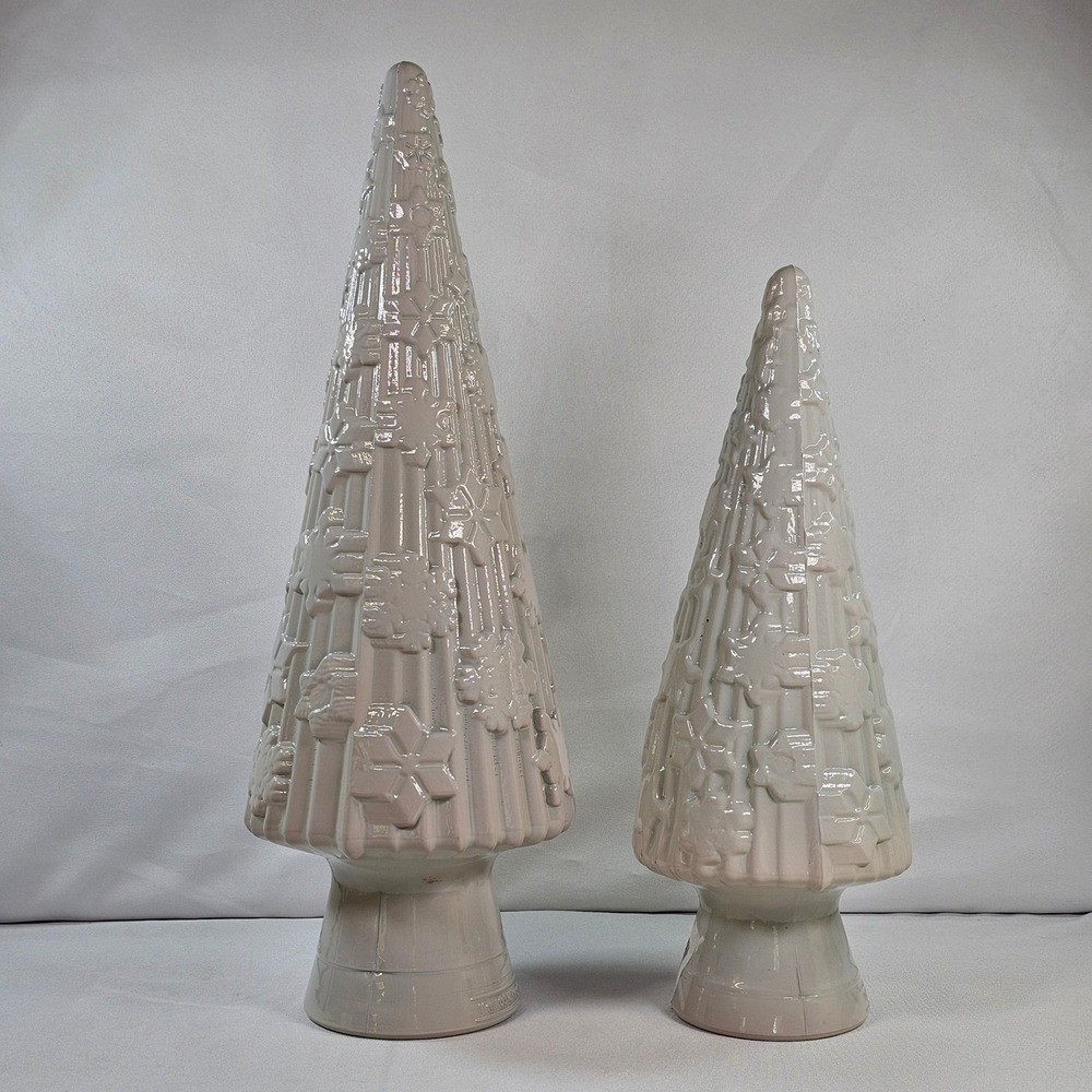 Kohl's Recycled Glass Christmas Tree Decor Set 2 White Snowflake Star Spain NEW